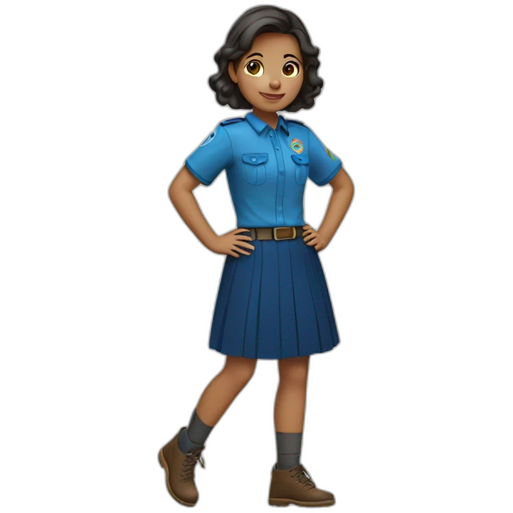 Scout girl with blue shirt and dark blue skirt  emoji