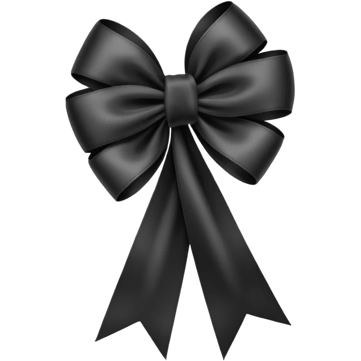  A ribbon with black heart emoji
