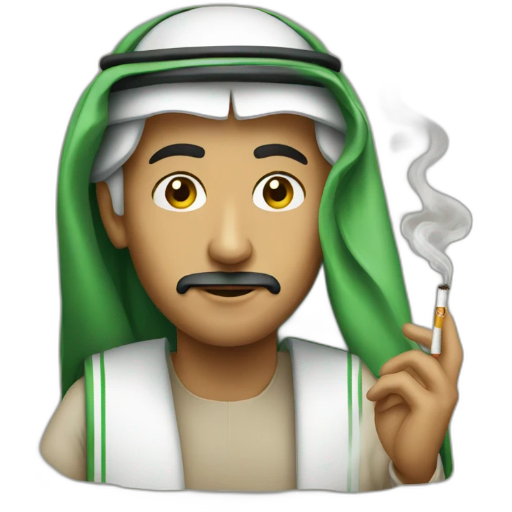 saudi man smoking cigarette emoji