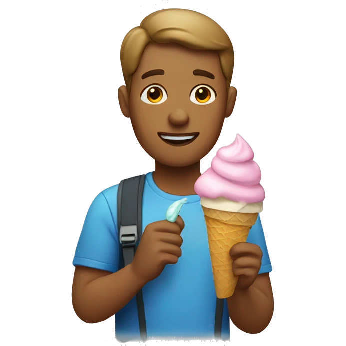 A guy eating ice cream  emoji