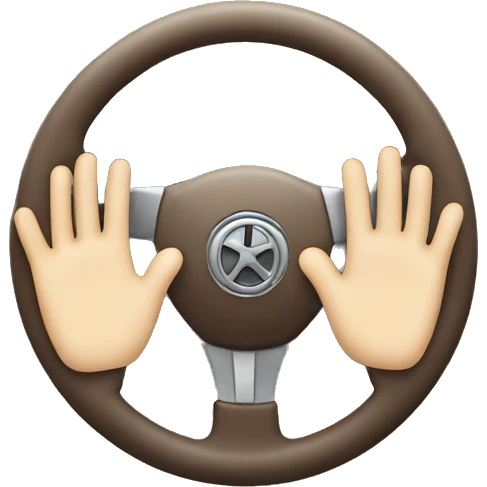 a hand on a steering wheel emoji