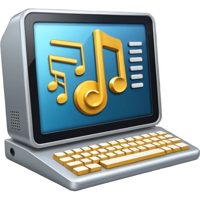 a computer play music emoji