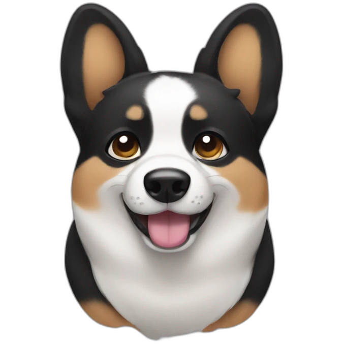 black corgi crying emoji