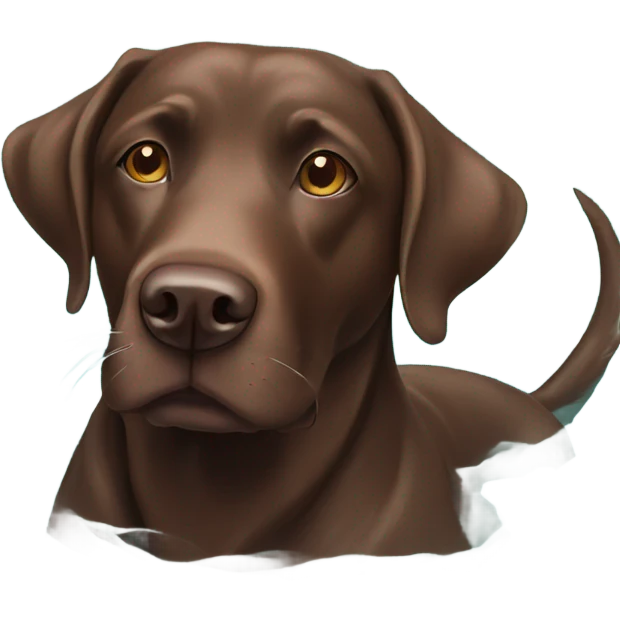  Chocolate lab swimming pool emoji