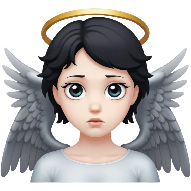 black angel with multiple eyes and bland face expression  emoji