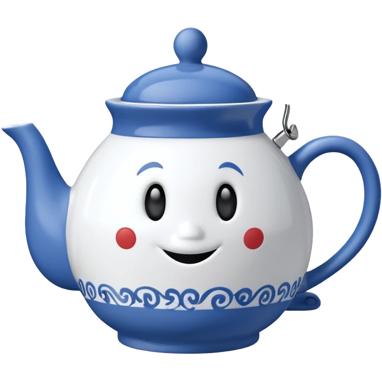 Matching mug of tea and teapot with Disney symbol emoji