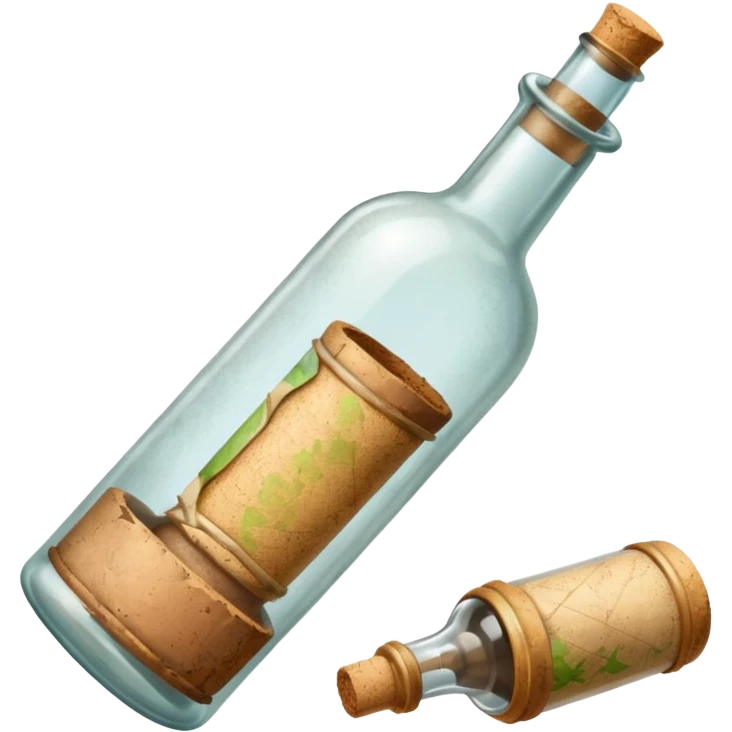 A sea Message Bottle, big emoji