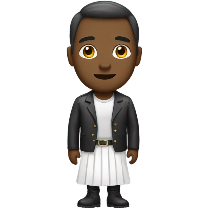 man with a white skirt emoji