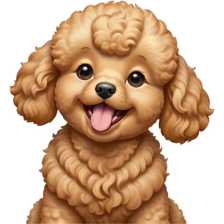 Cinematic Cute Yawning Apricot Poodle Portrait Emoji, Head tilted slightly with a dramatic, wide-open yawn, displaying a soft, curly apricot Fur with delicate texture, floppy ears slightly drooping, round warm eyes barely open in drowsy contentment, Simplified yet irresistibly adorable features, highly detailed, glowing with a soft, cozy glow, high shine, relaxed yet expressive, stylized with a touch of whimsy, bright and endearing, soft glowing outline, capturing the essence of a sleepy yet affectionate companion, so drowsy it feels like it could stretch right out of the screen and curl up for a nap! emoji