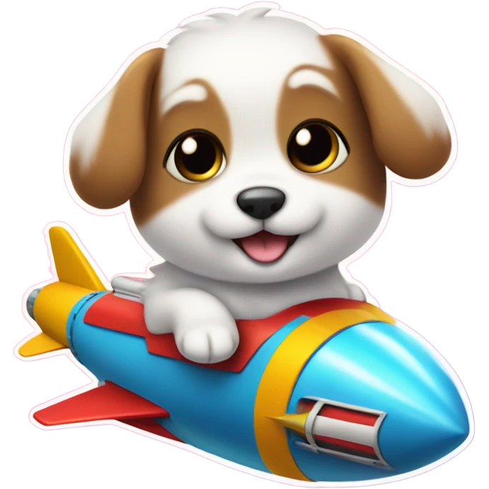 Puppy on rocket ship  emoji