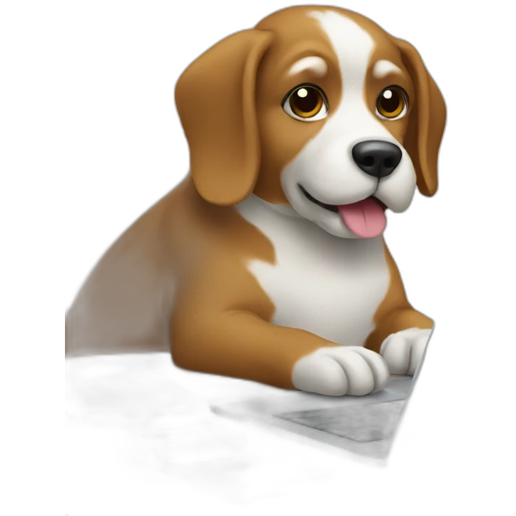 dog reading laptop emoji