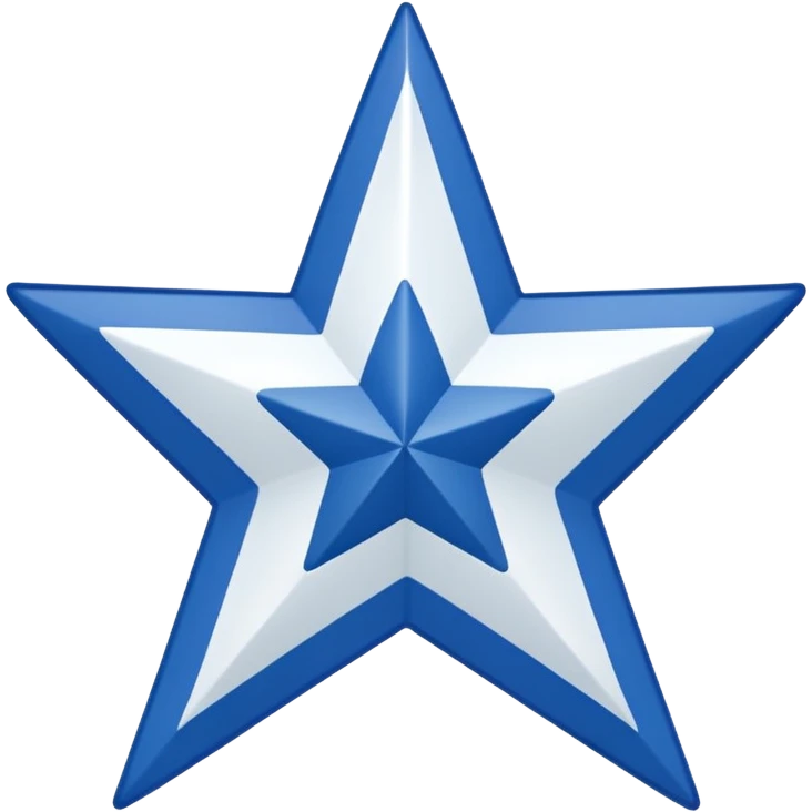 Red background, wide white diagonal stripe top-left to bottom-right, blue five-pointed star centered on the stripe. Clean and symmetrical. emoji