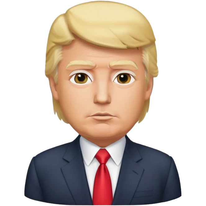 Donald Trump with blonde hair and suit emoji