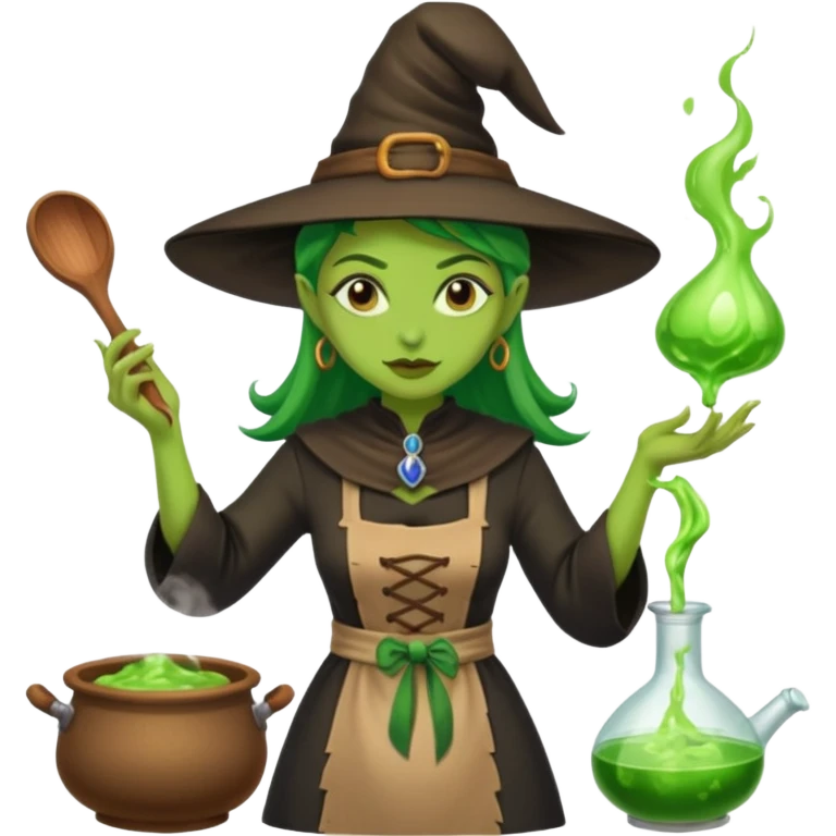green witch cooking potion emoji