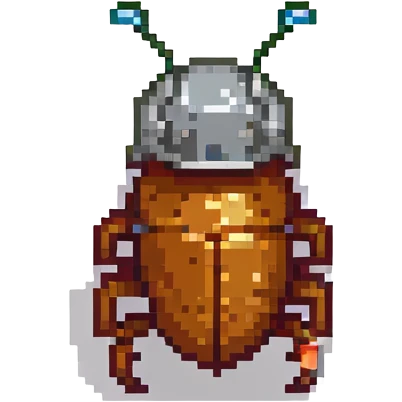 Tiny bug (cockroach) wearing a construction helmet emoji