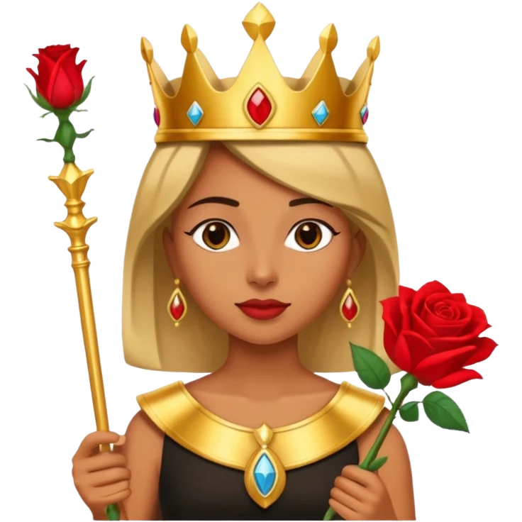 woman, Egypt, rose, scepter emoji