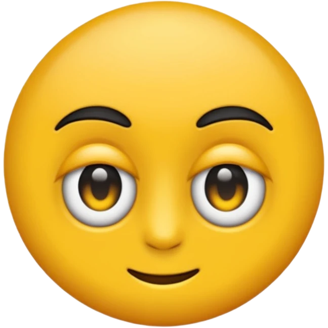 Crea un emoji amarillo con cara redonde y ojos negros y que tenga un dedo el laboca emoji