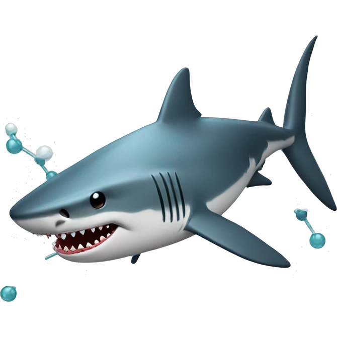 shark with molecule compound emoji