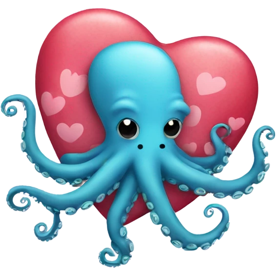 Octopus with hearts emoji