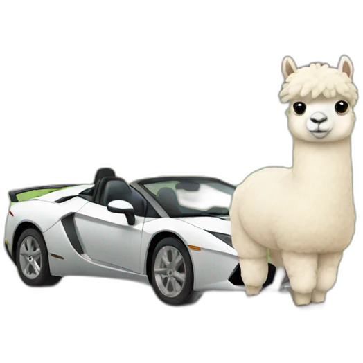 Alpaca in sportcar  emoji
