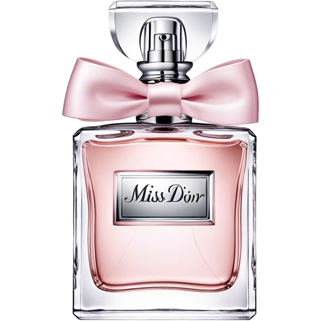 Dior miss dior eau de parfum, silver bow bottle, light pink emoji