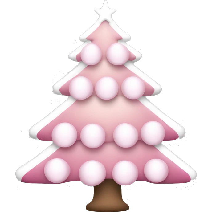 White and pink christmas tree with lots of white lights emoji