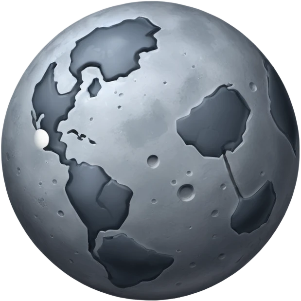 Mercury planet realistic rocky gray emoji