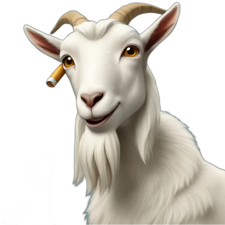 goat with a beer and cigaret emoji