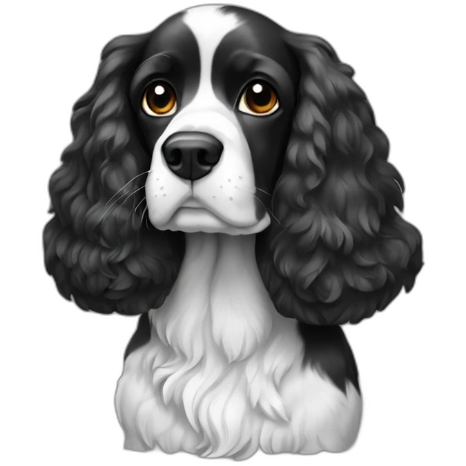 cocker spaniel black white emoji