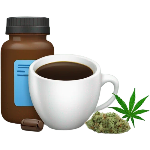 Wellbutrin, coffee, marijuana emoji