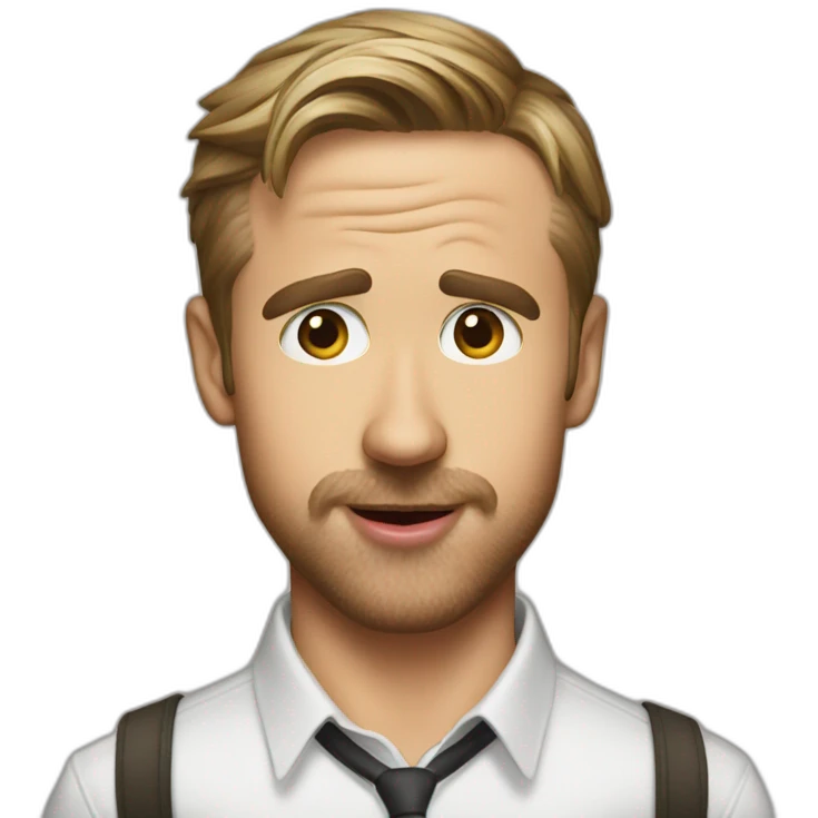 Ryan Gosling sticks out his tongue emoji