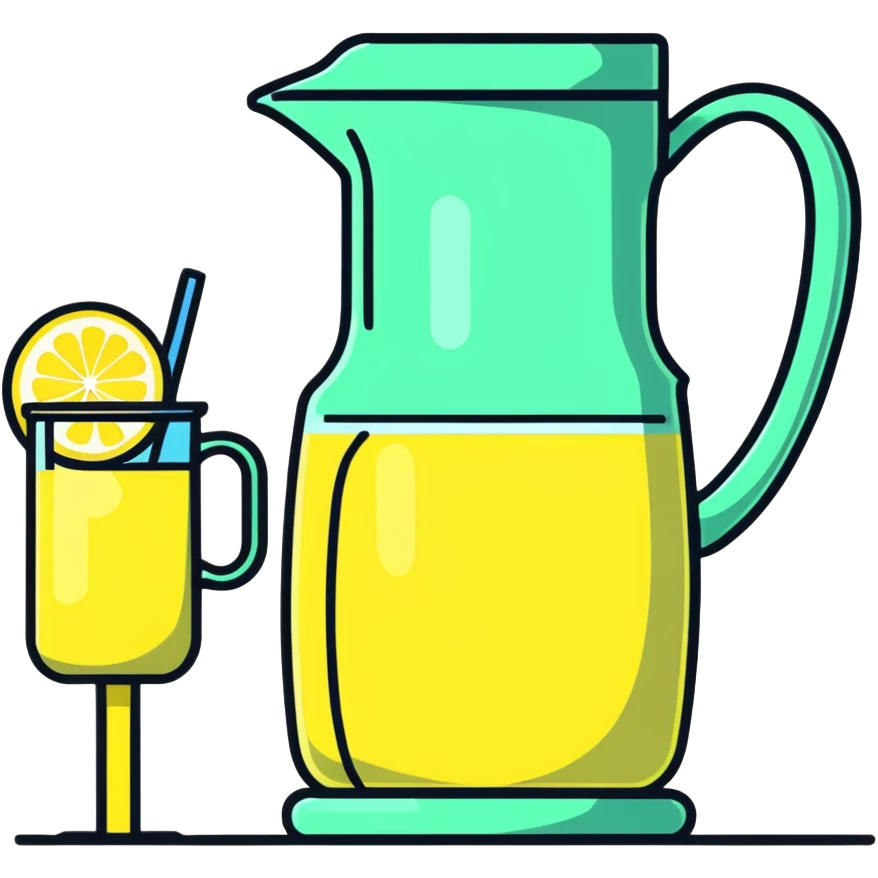 lemonade stand with pitcher of lemonade emoji
