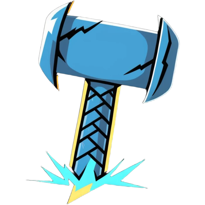 thor's hammer mjolnir with lightning emoji