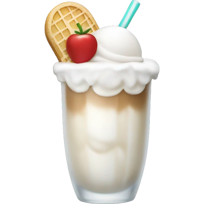 white soda float in a cocktail cup with circle  white ice cream emoji