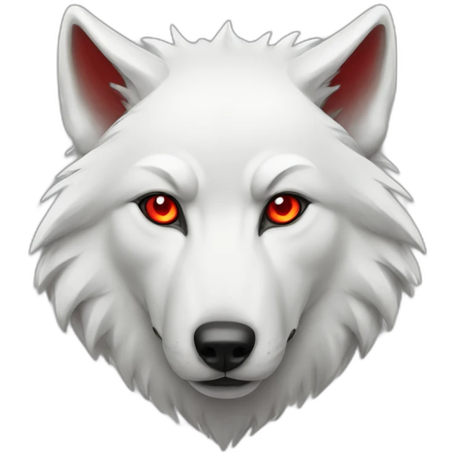 white wolf with red eyes emoji