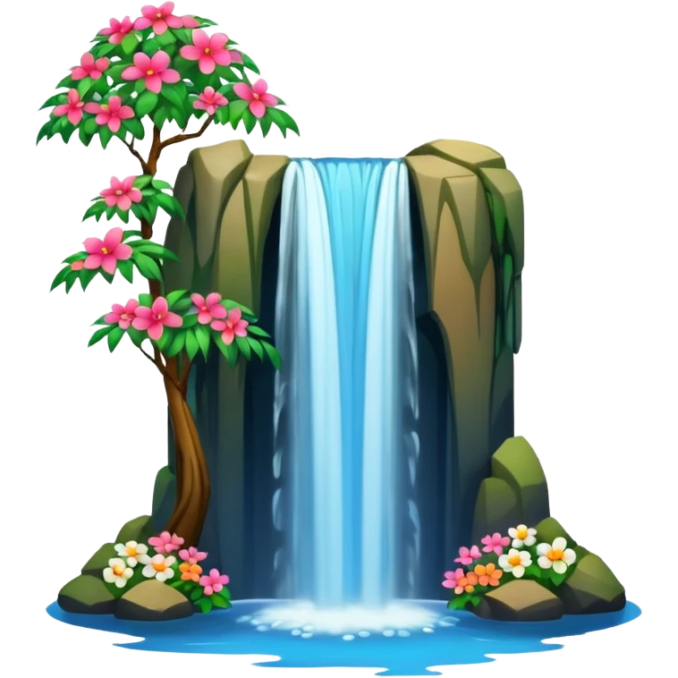 spring with flowers waterfall emoji