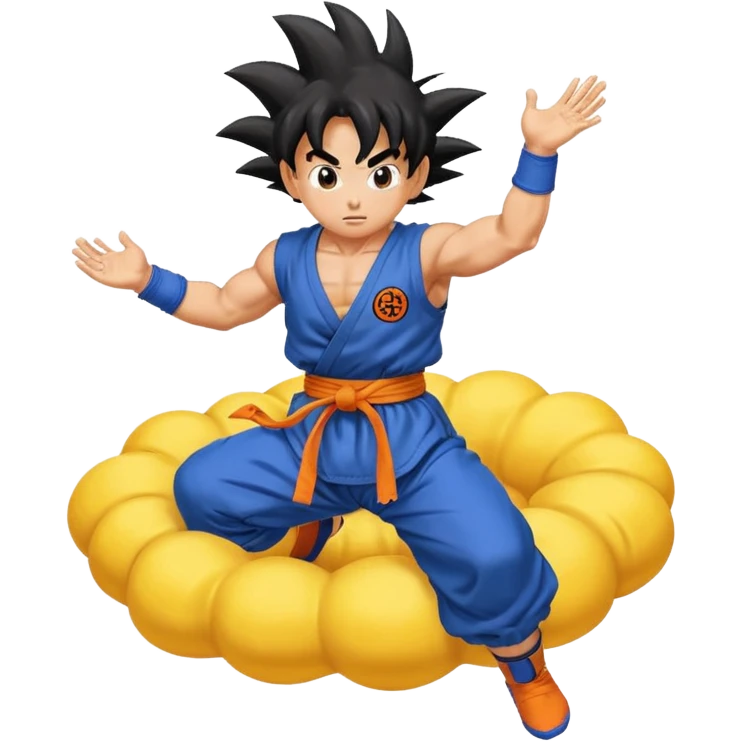 Nube voladora dorada o amarilla de Goku o Goku en nube voladora emoji