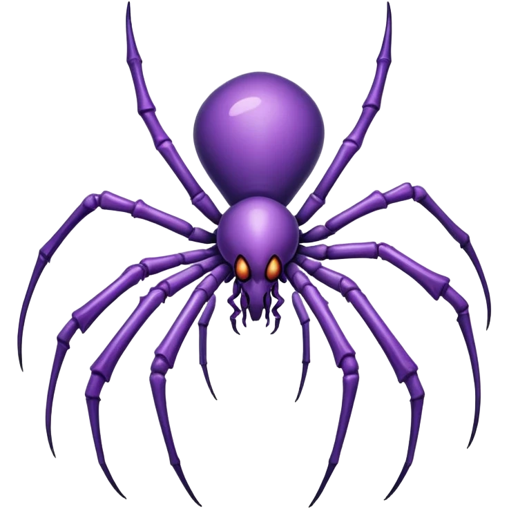 A spindly arachnid-like creature with a body composed of interlocking bone fragments that constantly shift positions, its eight limbs ending in needle-like appendages that drip a luminescent purple poison.

 emoji