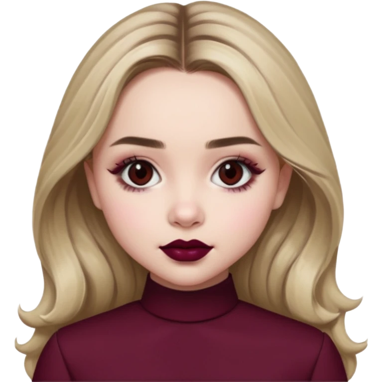 Sabrina carpenter grey eyes wearing burgundy lipstick  emoji