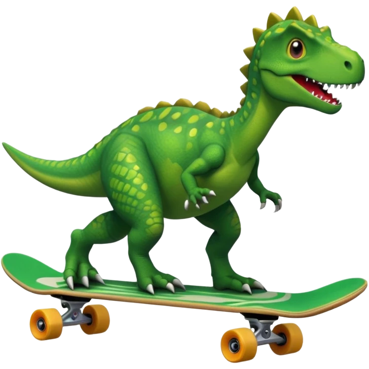 Dinosaur on a skateboard emoji