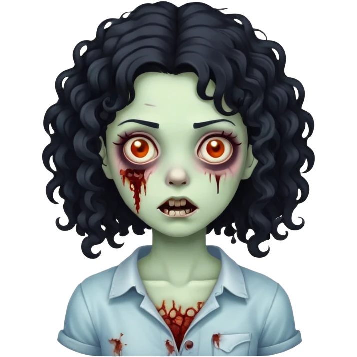 Zoombie Girl Emoji curly hair  emoji