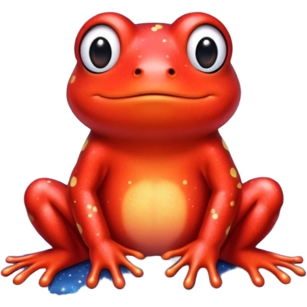 Frog Cute Red Glitter Space emoji