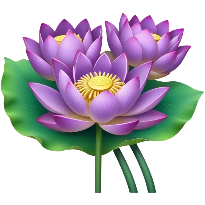 bouquet Purple Lotus,stem, Lotus leaf emoji