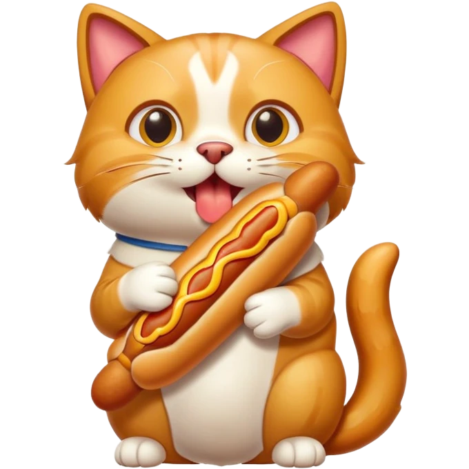 Cat eating a corn dog emoji