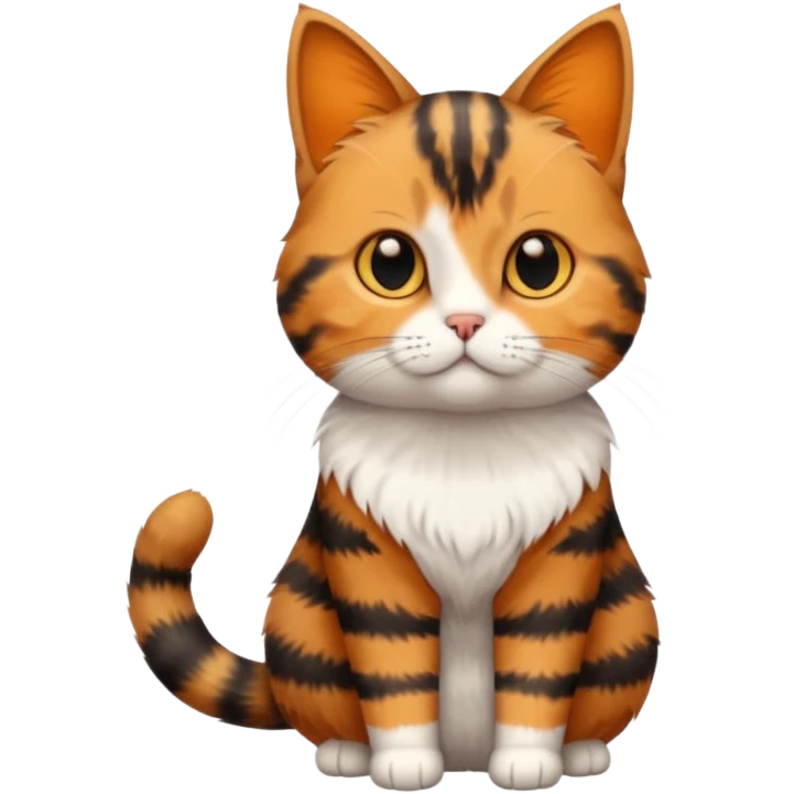 full body torbie cat with small head and short but chubby body emoji