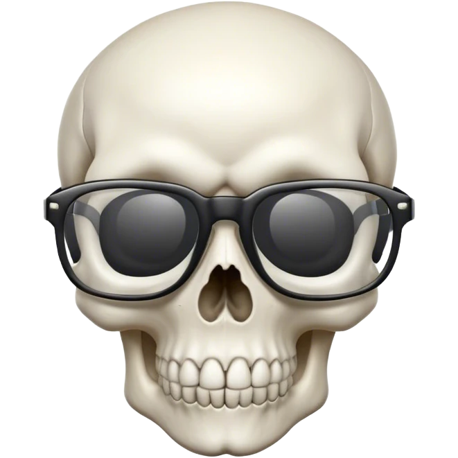 Skull with glasses emoji