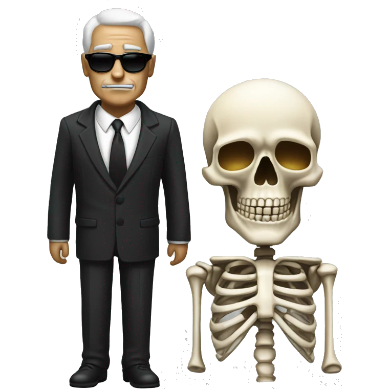 skeleton with a godfather like suit emoji