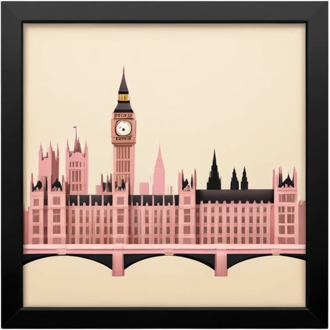 london in beige brown and pink tones emoji