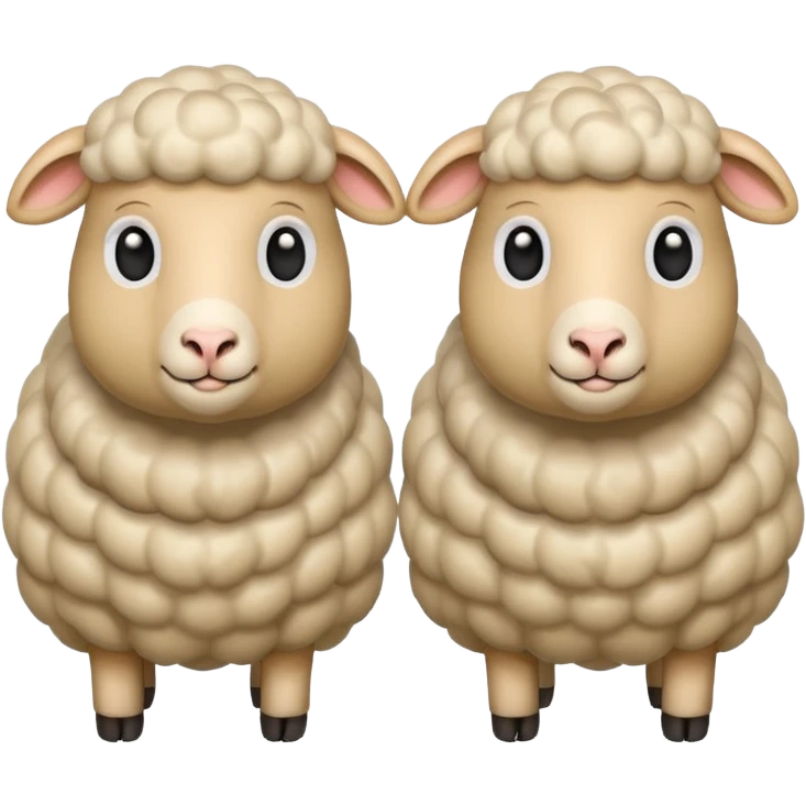 Two beige sheep’s emoji
