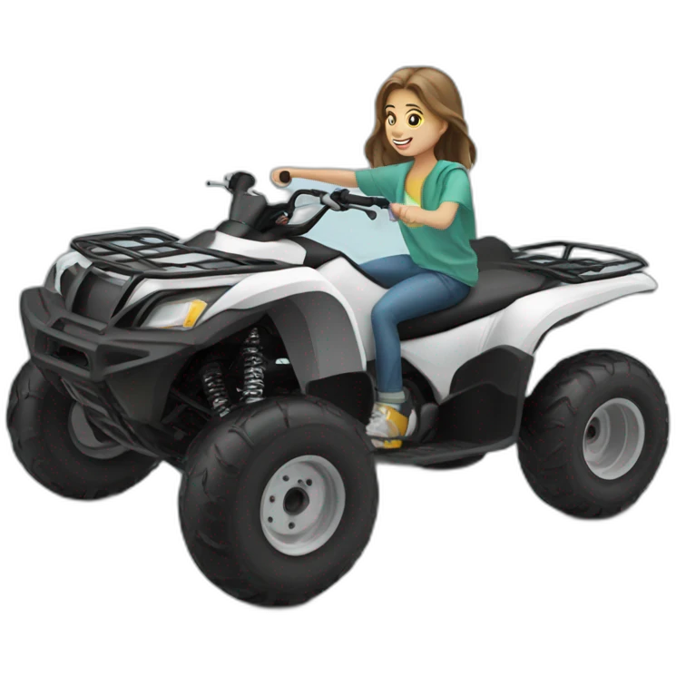 White teenager riding quad bike emoji